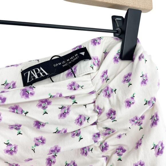 Zara Ditsy Floral Midi Skirt Side Slit Summer Size Medium - Picture 6 of 9